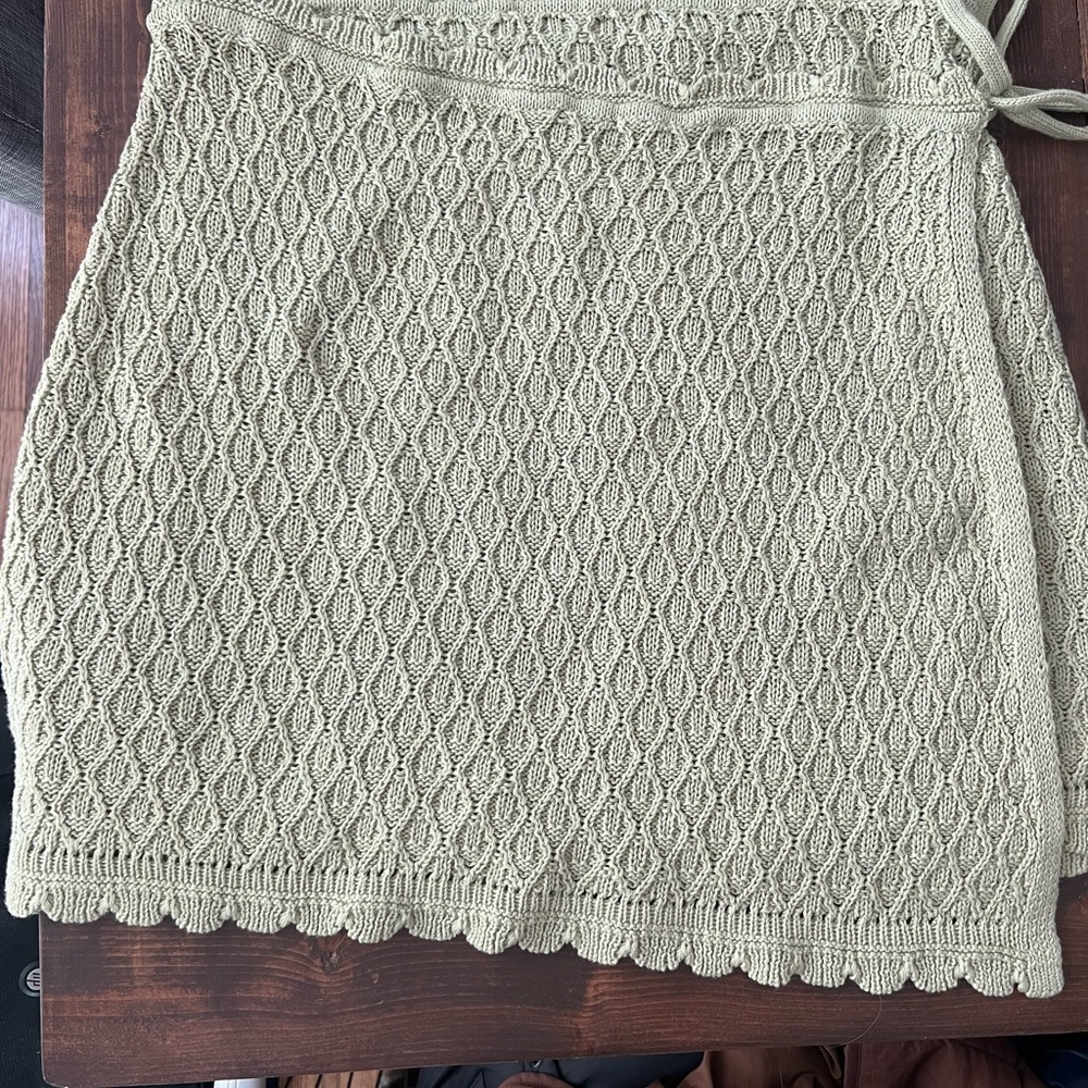 green wrap skirt